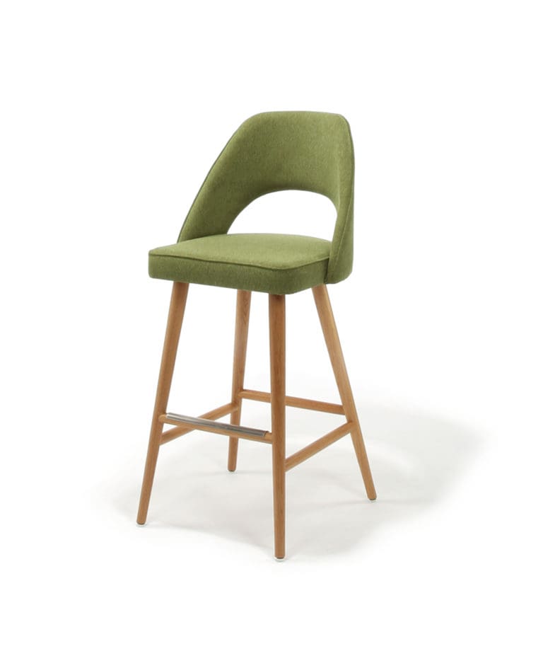 Barber Stool with Wood Base, commercial bar stool