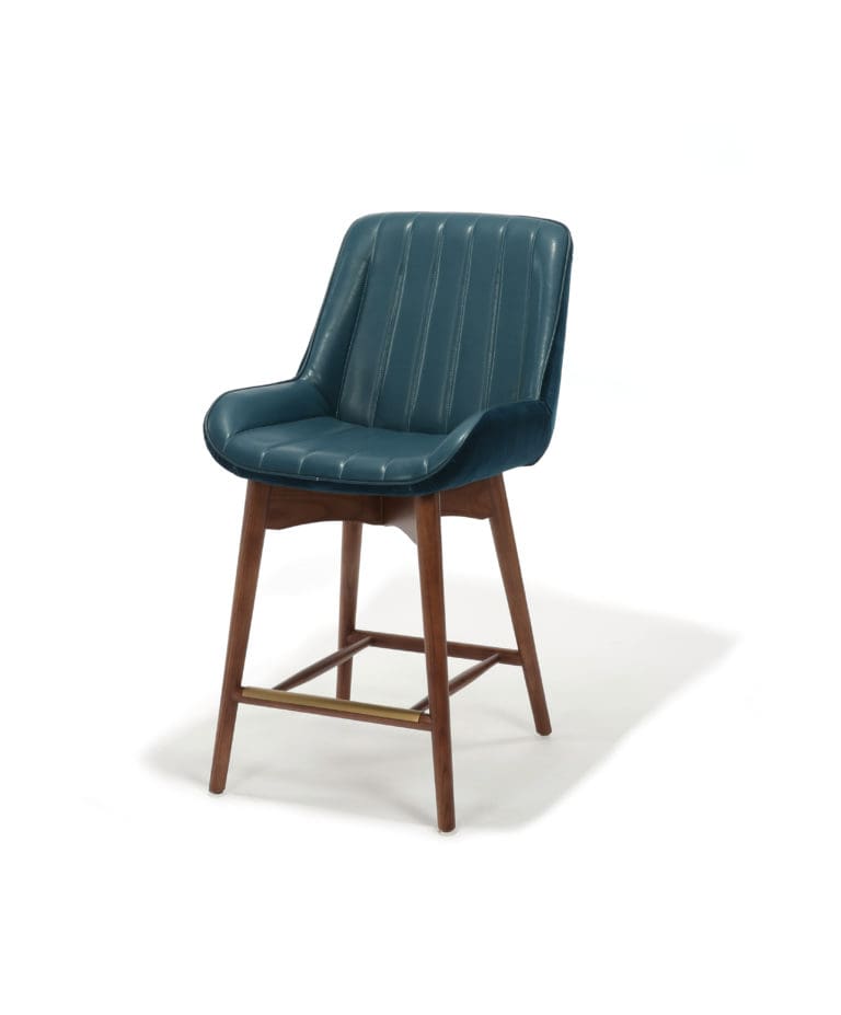 Lucera Stool with Wood Base (Stitched or Tufted), commercial bar stool