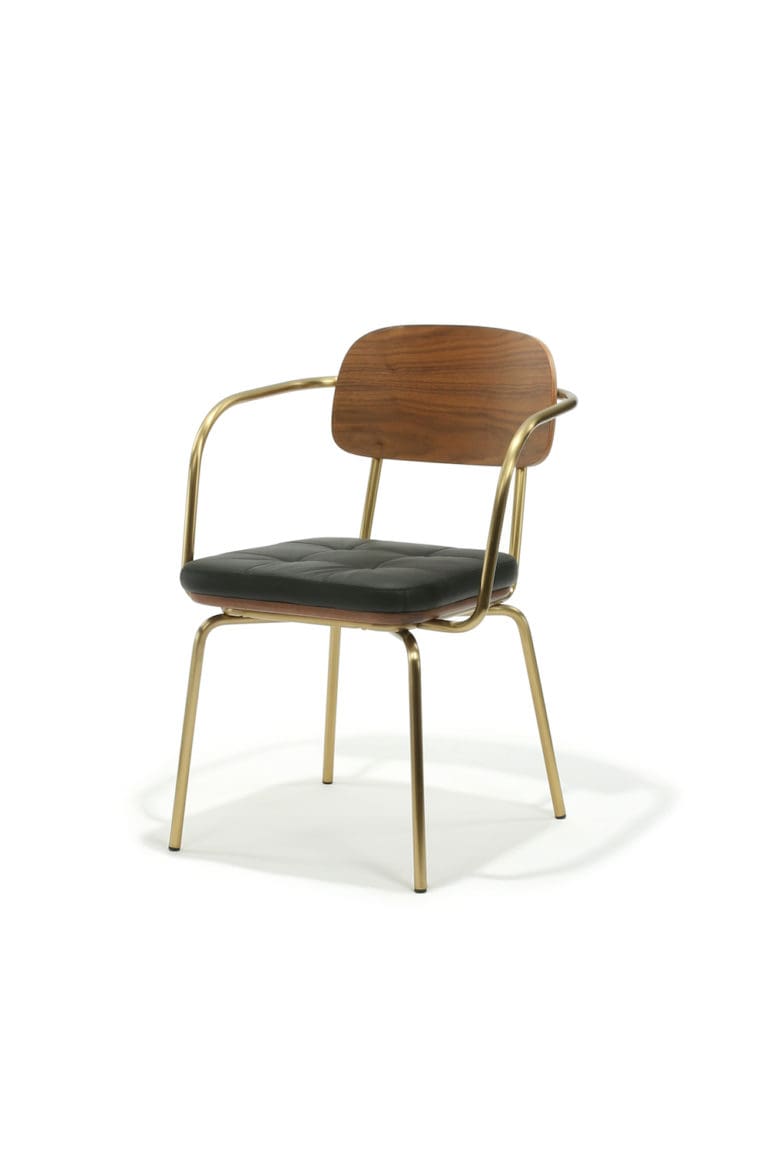 Smith Stacking Arm Chair with Upholstered Seat, commercial restaurant chair