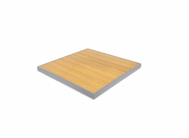 Carmel Table Top with Silver Frame and Teak Slat (Indoor/Outdoor)