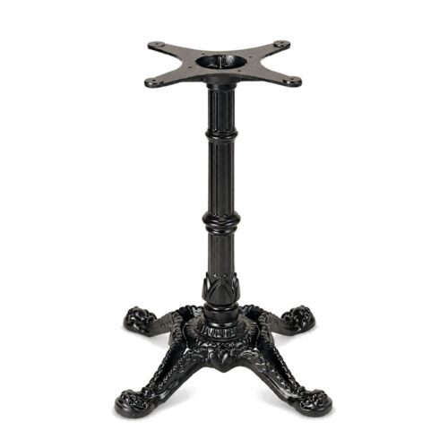 CC252 Bistro Series 4-prong cast iron table base in black powder coat finish