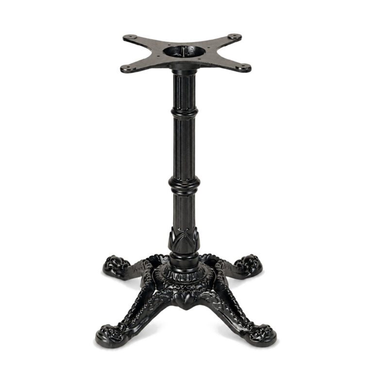 CC252 Bistro Series 4-prong cast iron table base in black powder coat finish