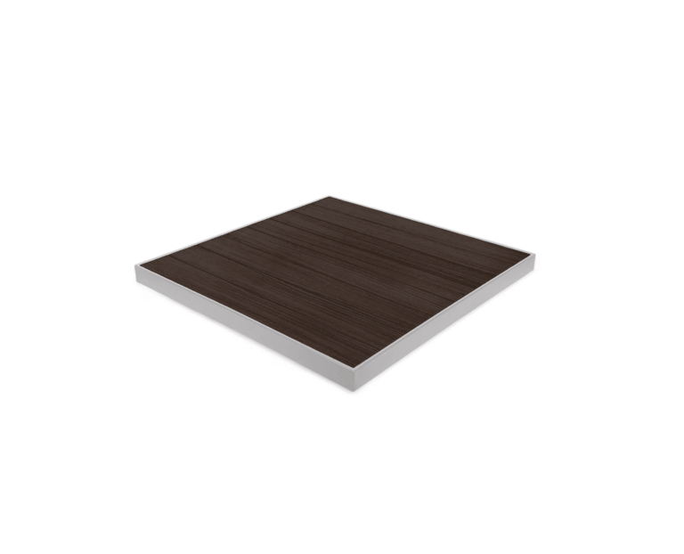 Carmel Table Top with Silver Frame and Espresso Slats (Indoor/Outdoor)