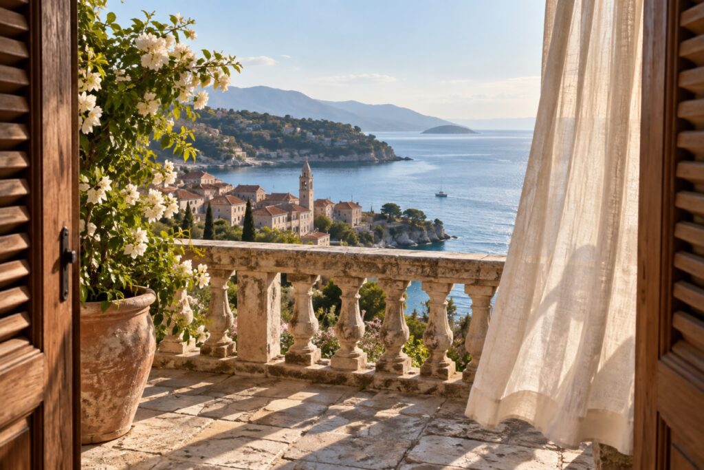 Boutique hotel balcony – DesignForm poly-molded outdoor chairs