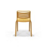 Cala Chair in Mustard, back view – poly-molded outdoor chair