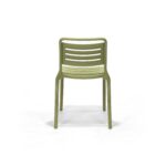 Cala Chair in Olive, back view – poly-molded outdoor chair