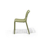 Cala Chair in Olive, side view – poly-molded outdoor chair