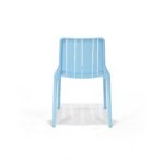 Cove Chair in Coastal Blue, back view – poly-molded outdoor chair