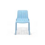 Cove Chair in Coastal Blue, front view – poly-molded outdoor chair