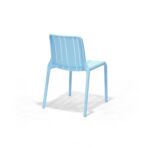 Cove Chair in Coastal Blue, rear three quarter view – poly-molded outdoor chair