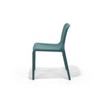 Cove Chair in Deep Teal, side view – poly-molded outdoor chair