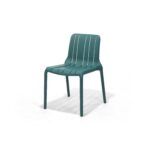 Cove Chair in Deep Teal, three quarter view – poly-molded outdoor chair