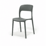 Flip Chair in Dark Gray, three quarter view – poly-molded outdoor chair