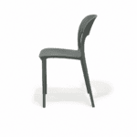 Flip Chair in Dark Gray, side view – poly-molded outdoor chair