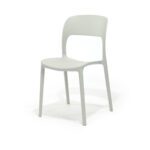 Flip Chair in Grey, three quarter view – poly-molded outdoor chair