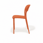 Flip Chair in Orange, side view – poly-molded outdoor chair