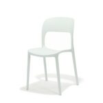 Flip Chair in White, three quarter view – poly-molded outdoor chair