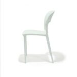 Flip Chair in White, side view – poly-molded outdoor chair