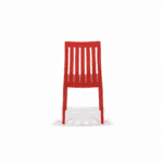 Marian Chair in Red, back view – poly-molded outdoor chair