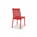 Marian Chair in Red, rear three quarter view – poly-molded outdoor chair