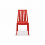 Marian Chair in Red, front view – poly-molded outdoor chair
