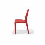 Marian Chair in Red, side view – poly-molded outdoor chair
