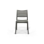 Menton Chair in Urban Grey, front view – poly-molded outdoor chair