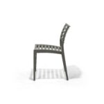 Menton Chair in Urban Grey, side view – poly-molded outdoor chair