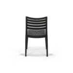 Menton Chair in Black, back view – poly-molded outdoor chair