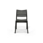 Menton Chair in Black, front view – poly-molded outdoor chair