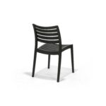 Menton Chair in Black, rear three quarter view – poly-molded outdoor chair