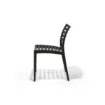 Menton Chair in Black, side view – poly-molded outdoor chair