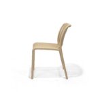 Ribbon Chair in Dune, side view – poly-molded outdoor chair