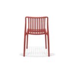Ribbon Chair in Red, back view – poly-molded outdoor chair