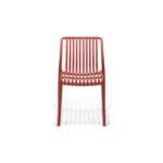 Ribbon Chair in Red, front view – poly-molded outdoor chair
