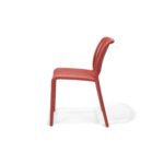 Ribbon Chair in Red, side view – poly-molded outdoor chair