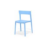 Tandem Chair in Light Blue, three quarter view – poly-molded outdoor chair