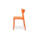 Tandem Chair in Orange, side view – poly-molded outdoor chair
