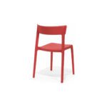 Tandem Chair in Red, rear three quarter view – poly-molded outdoor chair