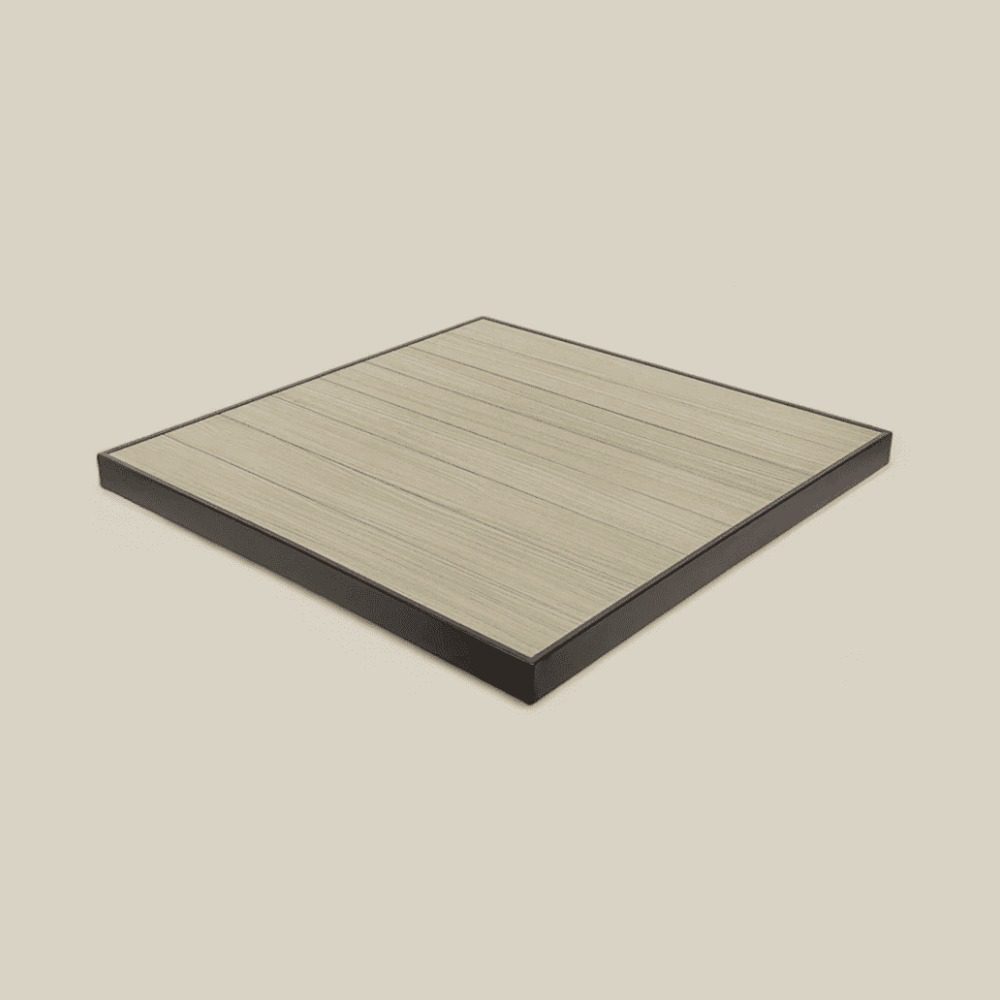 Carmel Table Top, Black Frame & Grey Brown Slats – Designform Alpine Lodge Collection