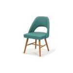 Barber Chair with Wood Base by Designform Furnishings, three-quarter front view