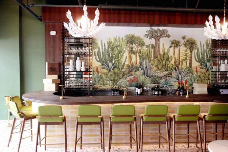 Canopy Wine Lounge bar in Palm Springs with Designform Gramercy bar stools