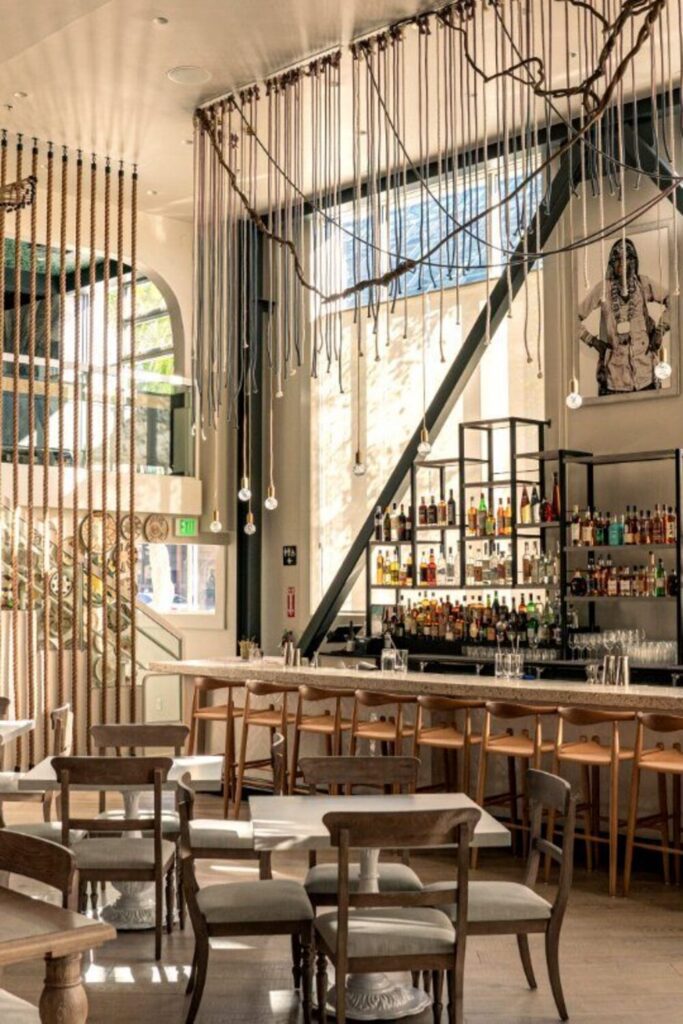 Copra bar and dining room in San Francisco with Designform seating