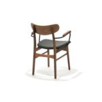 Edgar Arm Chair with Upholstered Seat by Designform Furnishings, three-quarter back view