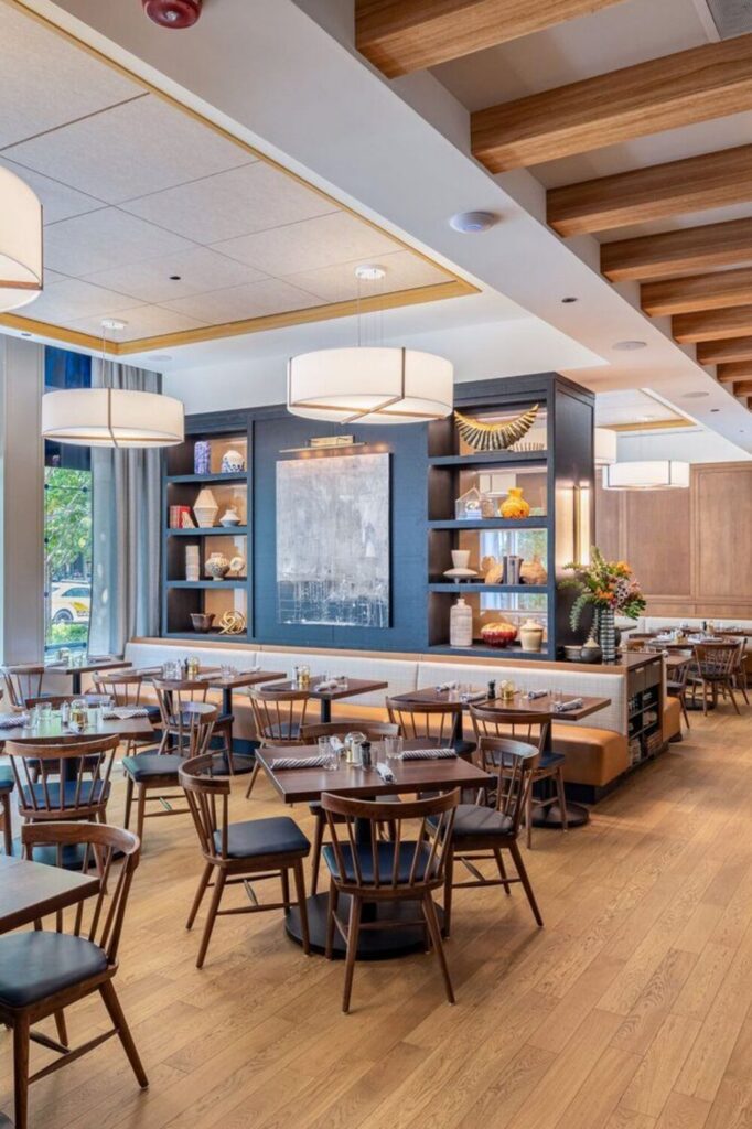 Gemini restaurant dining room in Chicago with Designform chairs