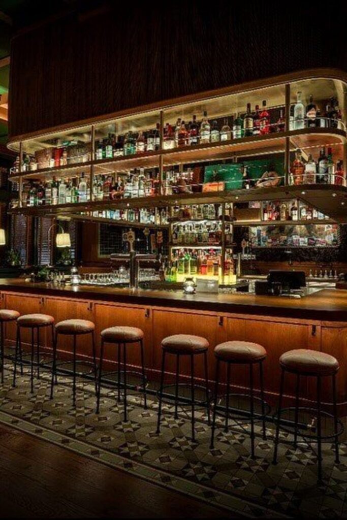 Jackman & Co. bar in Glenview, IL with Designform bar stools