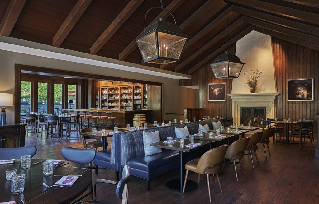 Designform Barber Chairs with Wood Base, Edgar Arm Chairs, Jonathan Stools and Laverno Stools at Montage Deer Valley, Park City, UT