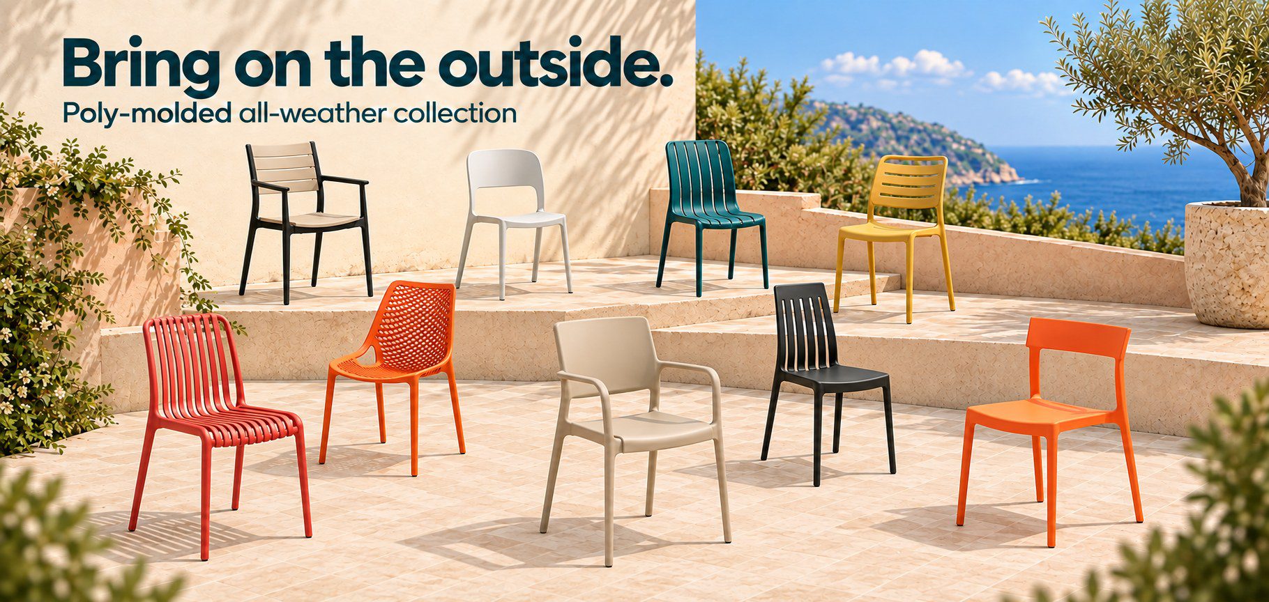 Bring on the outside – Poly-Molded All-Weather Collection outdoor chairs