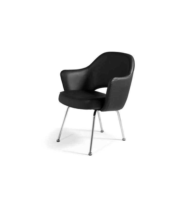 Don Chair with Metal Base – Front Three-Quarter view