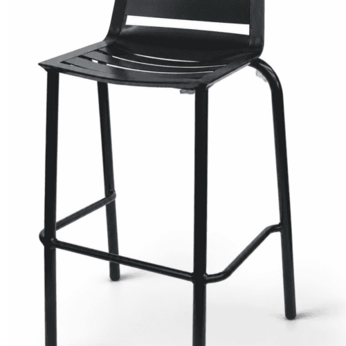 Escondido Bar Stool, black powder coated aluminum, commercial outdoor bar stool